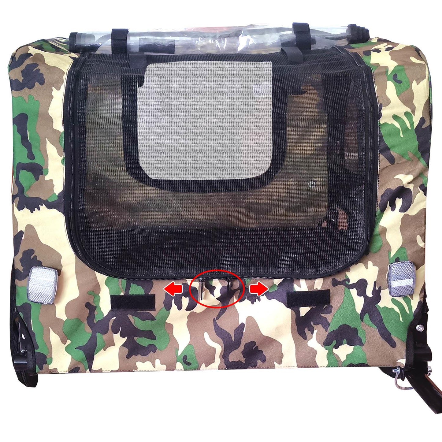 Ride and Slide Camouflage Foldable Bicycle Trailer Bike Trailer for Camping Pet Dog Cat Luggage Carry