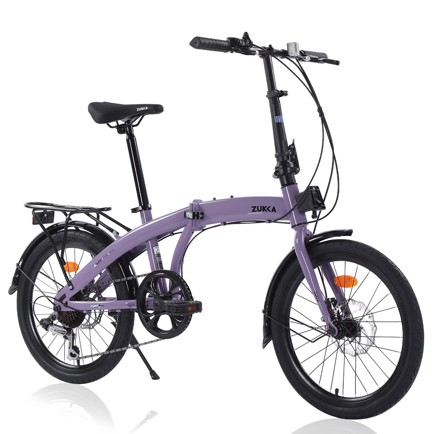 Ride and Slide 20" Folding Bike Steel Frame 7 Speed City Bike