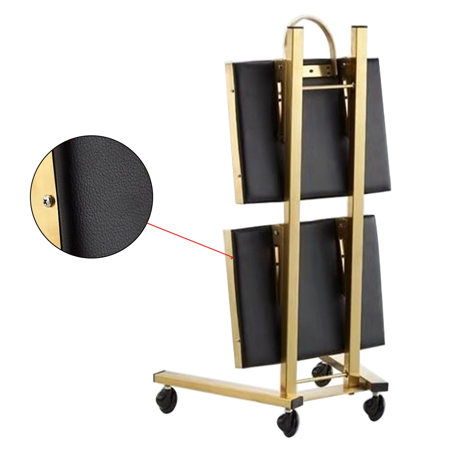 Health & Beauty Gold 2 Tier Beauty Salon SPA Rolling Cart w/Double Storage Tray Stainless Steel