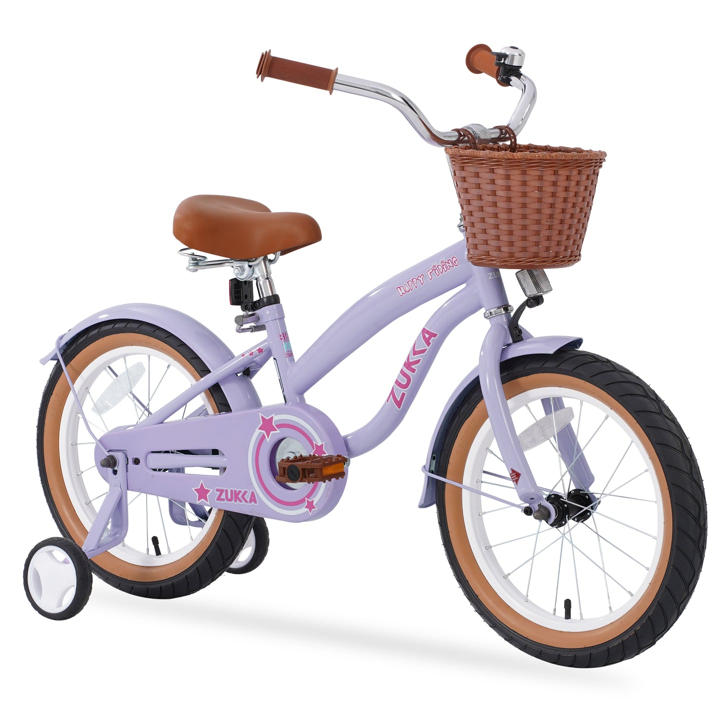 Ride and Slide Multiple Colors,Girls Bike for4-7 Years Old Kids,16 inch wheel ,Training Wheels Included