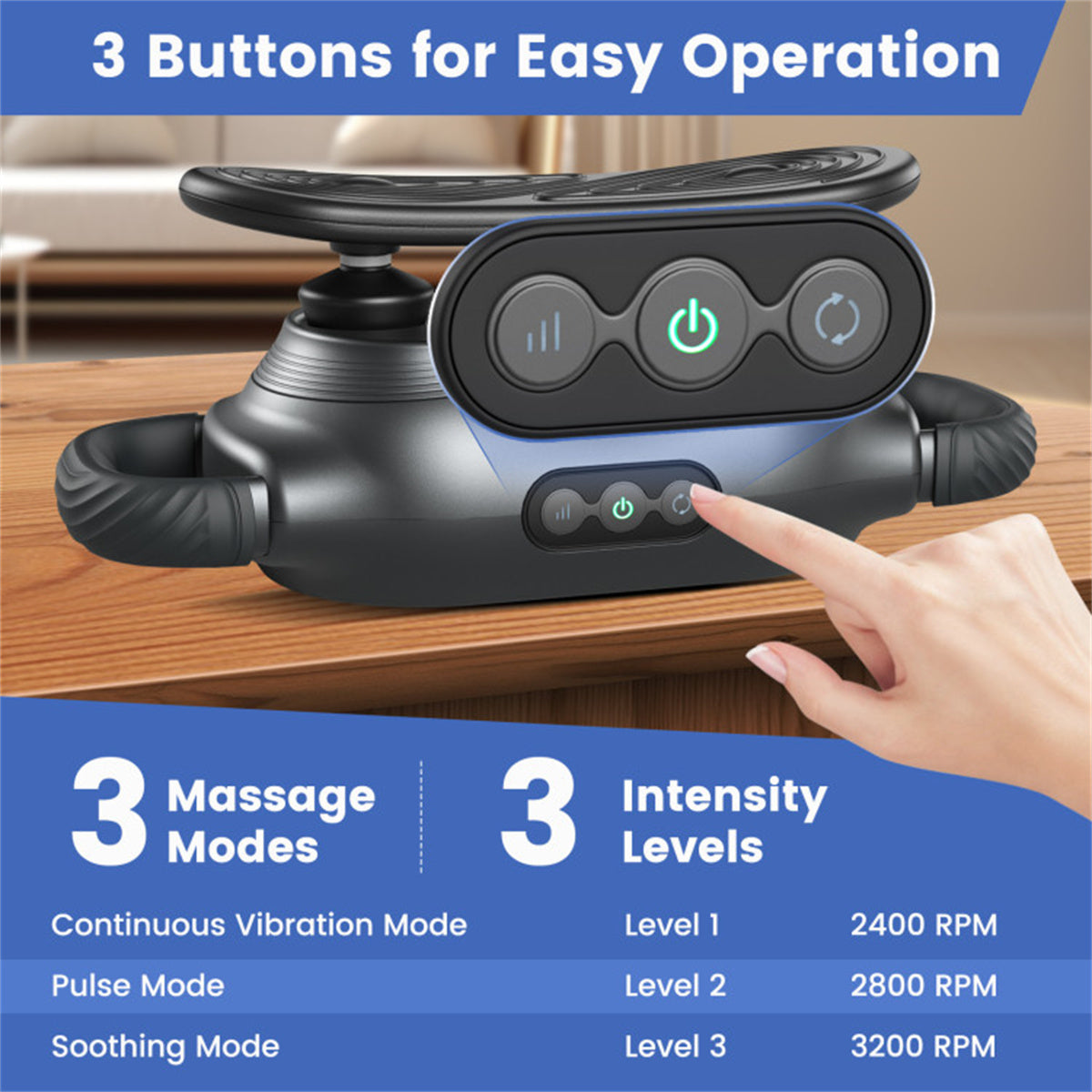 Health & Beauty Electric massager comes with 3 massage heads and 3 Modes