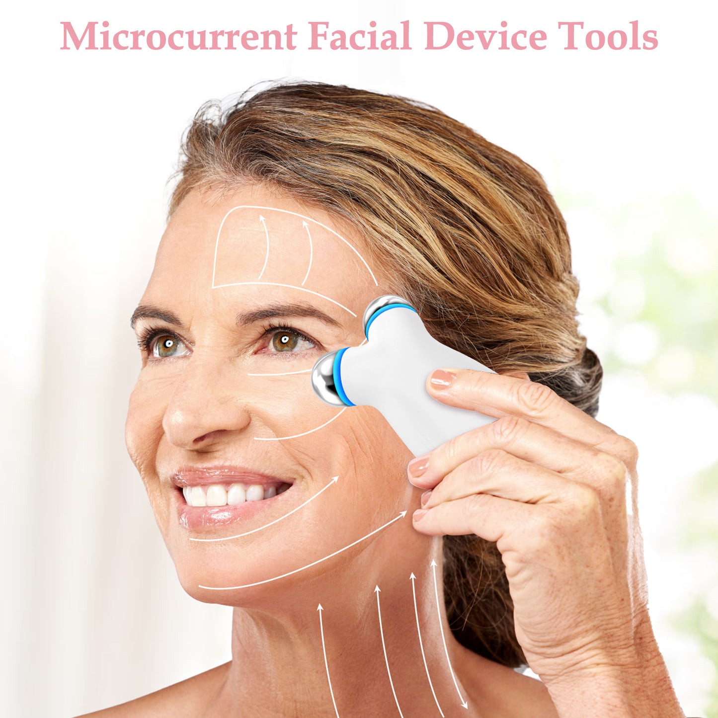 Health & Beauty Anti Aging and Wrinkles Microcurrent Facial Device, Boost Skin Care Products Absorption - White