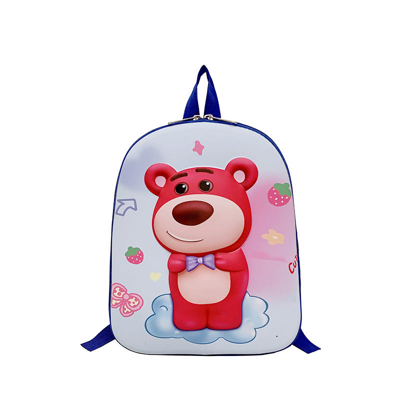 Cartoon cute kindergarten middle class schoolbag hard shell strawberry bear children's backpack boys and girls backpack