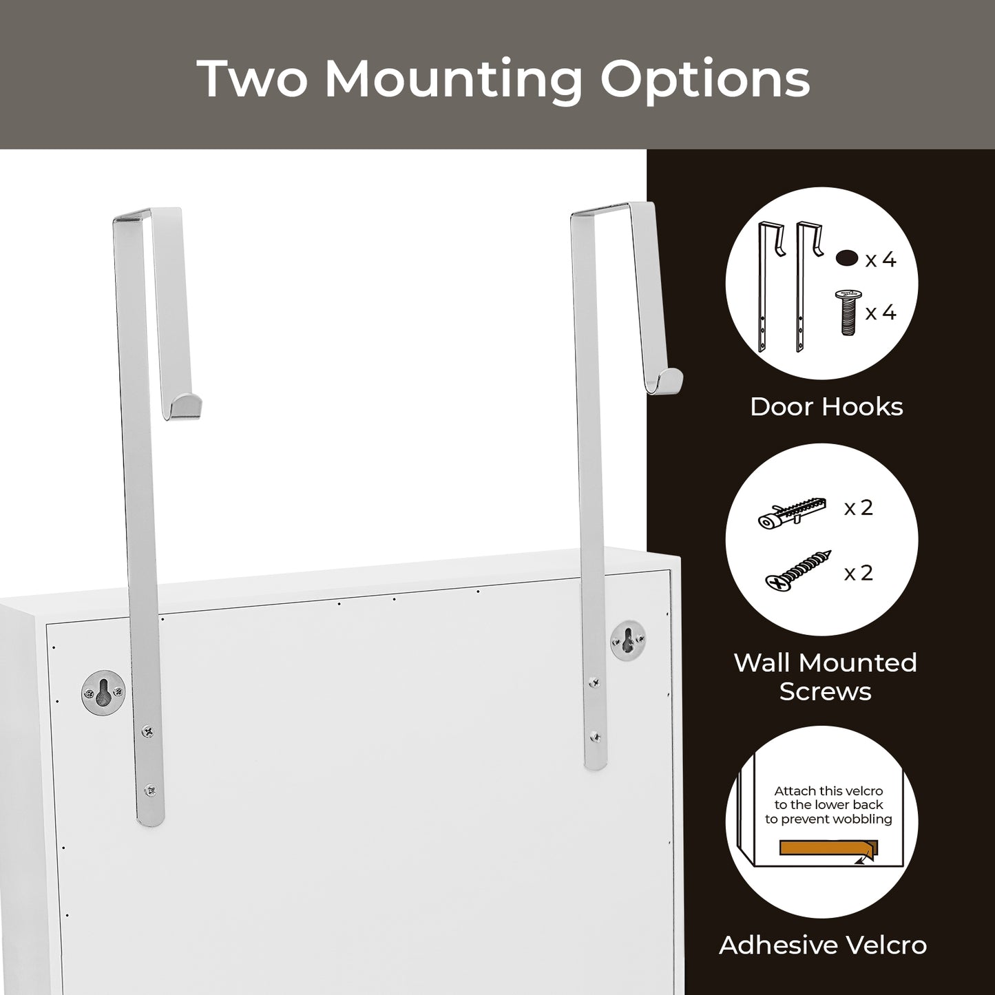 Cosmetics storage The Whole Surface PVC Film Wall Hanging Door With Lock Jewelry Cabinet Fitting Mirror Cabinet【Local Goods】