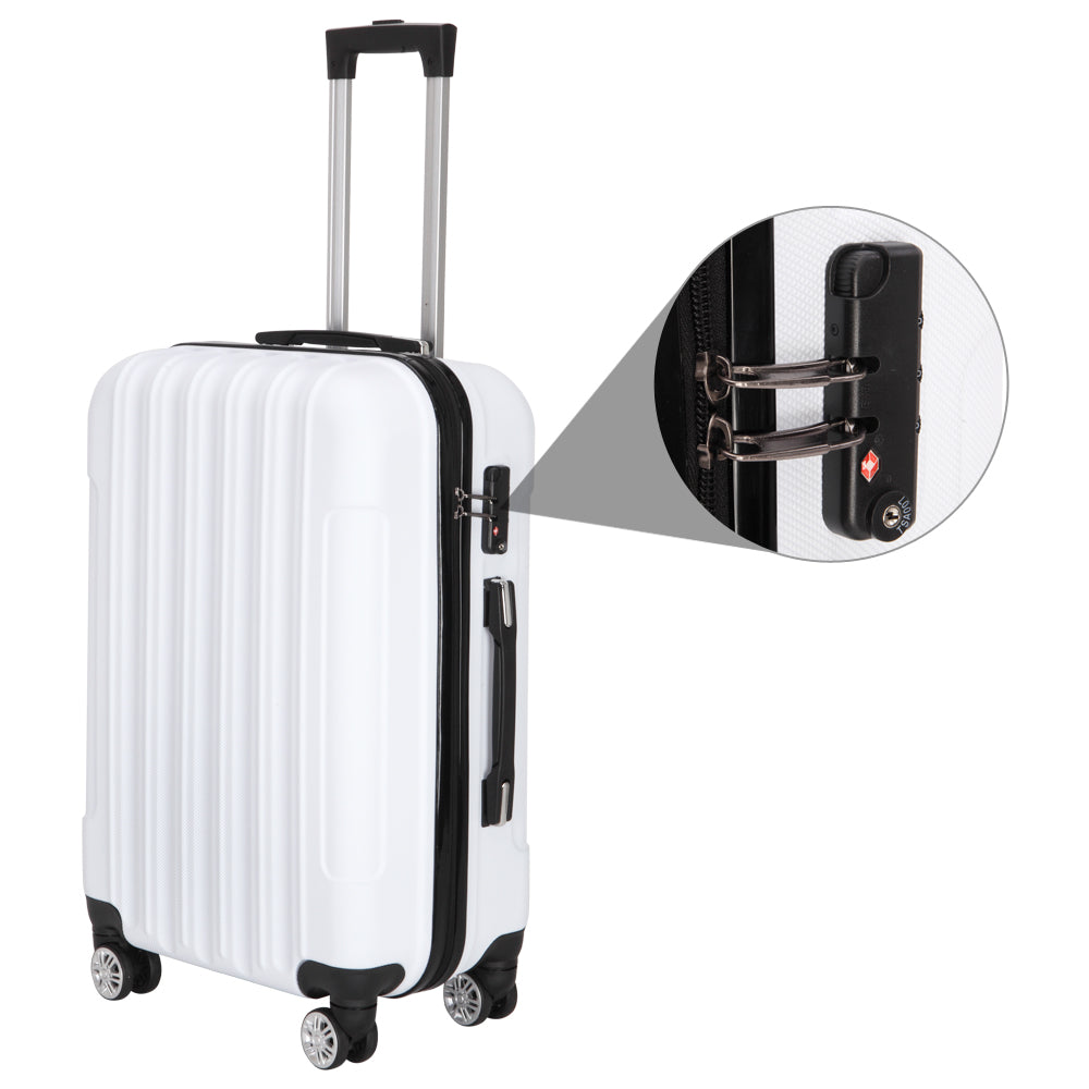 Travel/Checked/Carry on luggage 3-in-1 Multifunctional Large Capacity Traveling Storage Suitcase White 20/24/28 inchluggage【Local Goods】