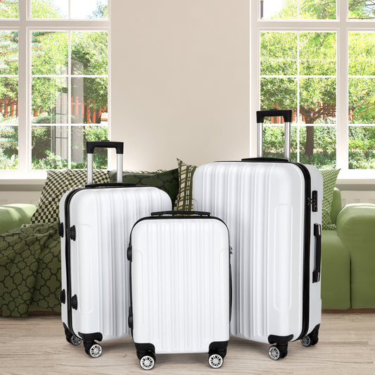 Travel/Checked/Carry on luggage 3-in-1 Multifunctional Large Capacity Traveling Storage Suitcase White 20/24/28 inchluggage【Local Goods】