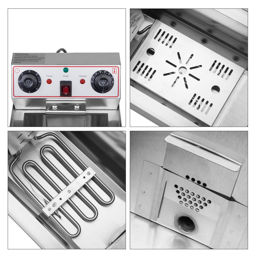 Kitchen Appliances 【Replace the old encoding 66757236】EH101V 8.5QT/8L Total Capacity 12.5qt/11.8l Stainless Steel Faucet Single Tank Deep Fryer 1700W Max (8L Large Fryer Blue / Large Handle)