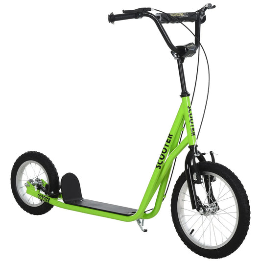 Ride and Slide youth scooter is equipped  Dual Brakes  - Green