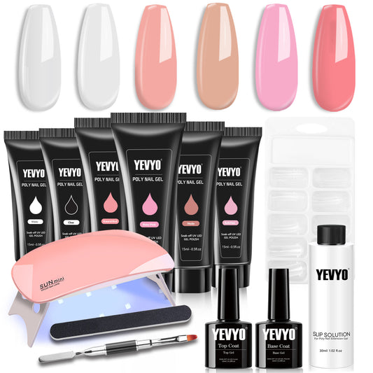 Health & Beauty Poly Gel Nail Kit, Poly Nail Gel Kit with UV Lamp for Beginners with Everything, Gel Extension Nail Kit with Slip Solution