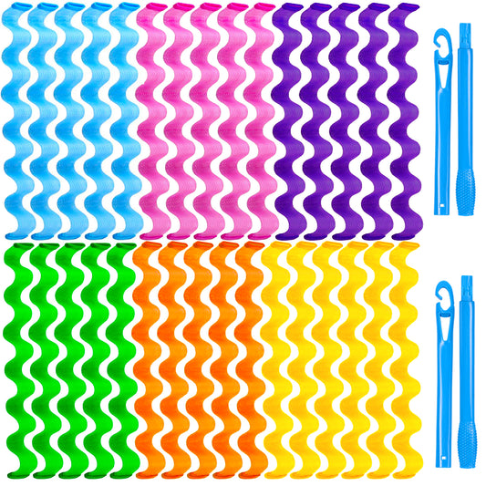 Health & Beauty 30 Pcs Heatless Hair Curlers Wave Curls Styling Kit with 2 Pcs Styling Hooks, No Heat Hair Curlers for Women Girls (6 Colors, 30 cm/11.81 inch)