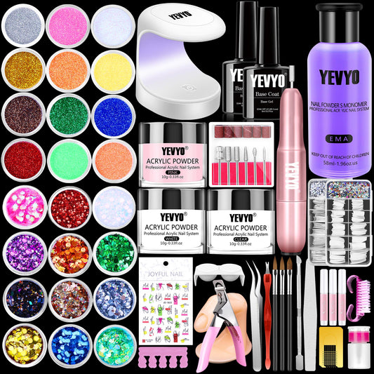 Health & Beauty Acrylic Nail Kit with Nail Drill and UV Light, Birthday Gifts for Women, Valentines Day Gifts for Girls, Professional Nail Kit Acrylic Set with Everything for Beginner