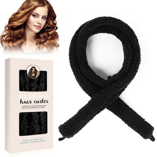 Health & Beauty Satin heatless hair curler, Lazy Natural Soft Wave DIY heatless curls for Sleep in Overnight, for All Hair Types - Black