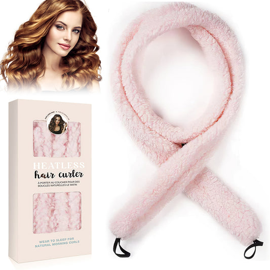 Health & Beauty Satin heatless hair curler, Lazy Natural Soft Wave DIY heatless curls for Sleep in Overnight, for All Hair Types - Pink