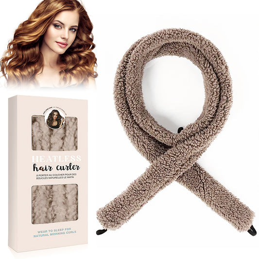 Health & Beauty Satin heatless hair curler, Lazy Natural Soft Wave DIY heatless curls for Sleep in Overnight, for All Hair Types - Light Brown